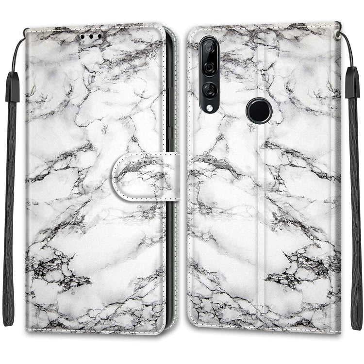 Custodia in pelle PU a vibrazione orizzontale con chiusura magnetica a disegno colorato di tensione con supporto e slot per schede, For Huawei P Smart Z / Y9 Prime / 9X / 9X Pro