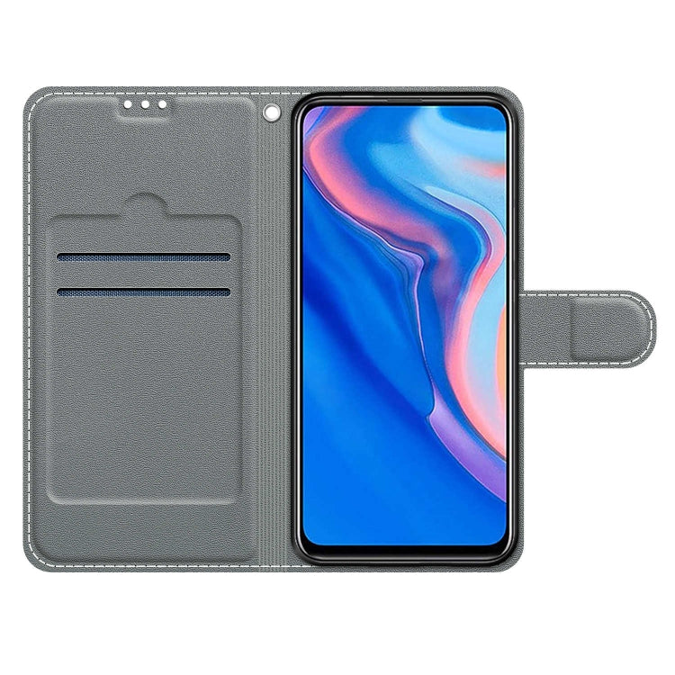 Custodia in pelle PU a vibrazione orizzontale con chiusura magnetica a disegno colorato di tensione con supporto e slot per schede, For Huawei P Smart Z / Y9 Prime / 9X / 9X Pro