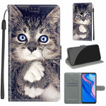 Custodia in pelle PU a vibrazione orizzontale con chiusura magnetica a disegno colorato di tensione con supporto e slot per schede, For Huawei P Smart Z / Y9 Prime / 9X / 9X Pro