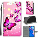 Custodia in pelle PU a vibrazione orizzontale con chiusura magnetica a disegno colorato di tensione con supporto e slot per schede, For Huawei P Smart Z / Y9 Prime / 9X / 9X Pro