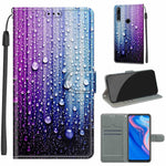 Custodia in pelle PU a vibrazione orizzontale con chiusura magnetica a disegno colorato di tensione con supporto e slot per schede, For Huawei P Smart Z / Y9 Prime / 9X / 9X Pro