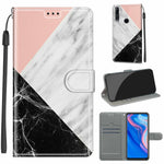 Custodia in pelle PU a vibrazione orizzontale con chiusura magnetica a disegno colorato di tensione con supporto e slot per schede, For Huawei P Smart Z / Y9 Prime / 9X / 9X Pro
