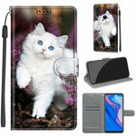 Custodia in pelle PU a vibrazione orizzontale con chiusura magnetica a disegno colorato di tensione con supporto e slot per schede, For Huawei P Smart Z / Y9 Prime / 9X / 9X Pro