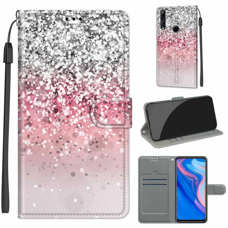 Custodia in pelle PU a vibrazione orizzontale con chiusura magnetica a disegno colorato di tensione con supporto e slot per schede, For Huawei P Smart Z / Y9 Prime / 9X / 9X Pro