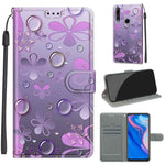 Custodia in pelle PU a vibrazione orizzontale con chiusura magnetica a disegno colorato di tensione con supporto e slot per schede, For Huawei P Smart Z / Y9 Prime / 9X / 9X Pro
