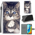 Custodia in pelle PU a vibrazione orizzontale con chiusura magnetica a disegno colorato di tensione con supporto e slot per schede, For Huawei P30 Lite