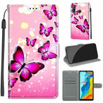 Custodia in pelle PU a vibrazione orizzontale con chiusura magnetica a disegno colorato di tensione con supporto e slot per schede, For Huawei P30 Lite