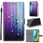 Custodia in pelle PU a vibrazione orizzontale con chiusura magnetica a disegno colorato di tensione con supporto e slot per schede, For Huawei P30 Lite
