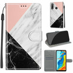 Custodia in pelle PU a vibrazione orizzontale con chiusura magnetica a disegno colorato di tensione con supporto e slot per schede, For Huawei P30 Lite