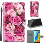 Custodia in pelle PU a vibrazione orizzontale con chiusura magnetica a disegno colorato di tensione con supporto e slot per schede, For Huawei P30 Lite