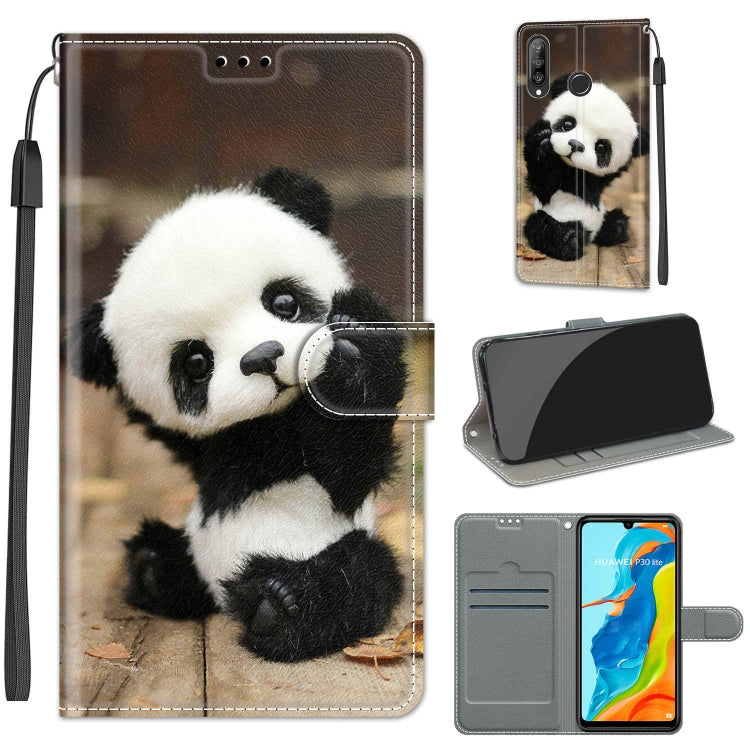 Custodia in pelle PU a vibrazione orizzontale con chiusura magnetica a disegno colorato di tensione con supporto e slot per schede, For Huawei P30 Lite