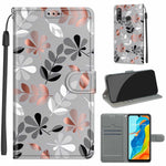 Custodia in pelle PU a vibrazione orizzontale con chiusura magnetica a disegno colorato di tensione con supporto e slot per schede, For Huawei P30 Lite