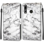 Custodia in pelle PU a vibrazione orizzontale con chiusura magnetica a disegno colorato di tensione con supporto e slot per schede, For Huawei P Smart+ 2019