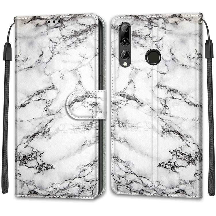 Custodia in pelle PU a vibrazione orizzontale con chiusura magnetica a disegno colorato di tensione con supporto e slot per schede, For Huawei P Smart+ 2019