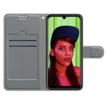 Custodia in pelle PU a vibrazione orizzontale con chiusura magnetica a disegno colorato di tensione con supporto e slot per schede, For Huawei P Smart+ 2019
