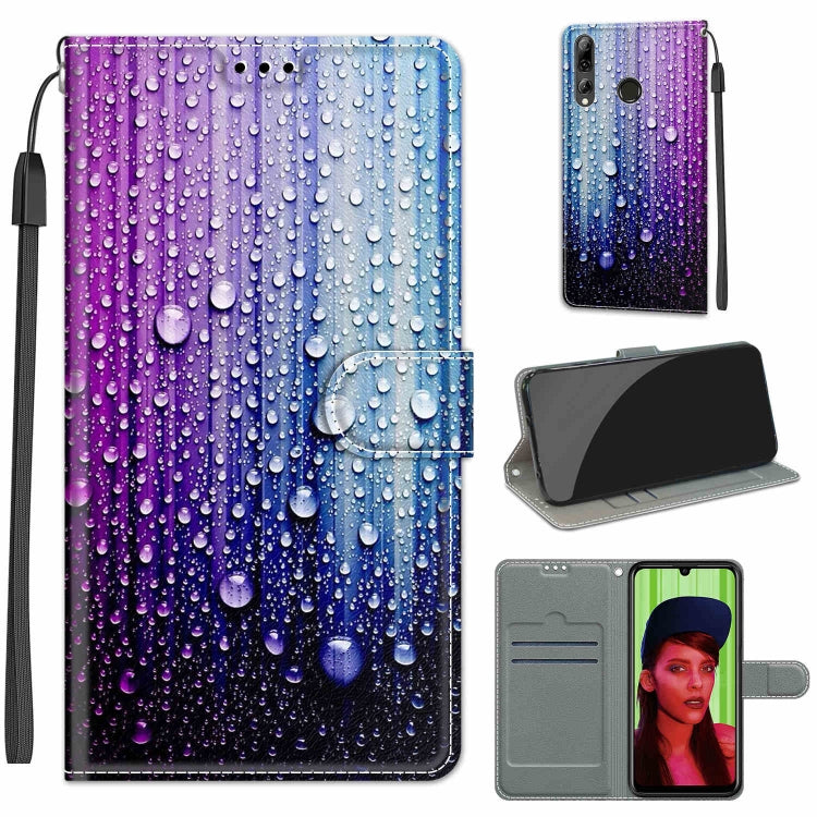Custodia in pelle PU a vibrazione orizzontale con chiusura magnetica a disegno colorato di tensione con supporto e slot per schede, For Huawei P Smart+ 2019