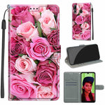 Custodia in pelle PU a vibrazione orizzontale con chiusura magnetica a disegno colorato di tensione con supporto e slot per schede, For Huawei P Smart+ 2019