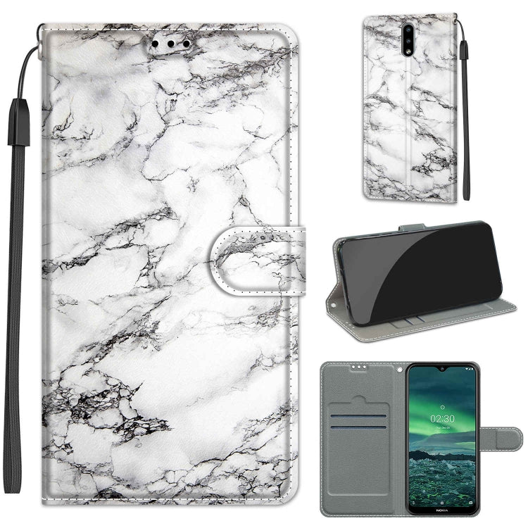 Custodia in pelle PU a vibrazione orizzontale con chiusura magnetica a disegno colorato di tensione con supporto e slot per schede, For Nokia 2.3