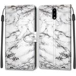 Custodia in pelle PU a vibrazione orizzontale con chiusura magnetica a disegno colorato di tensione con supporto e slot per schede, For Nokia 2.3