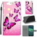 Custodia in pelle PU a vibrazione orizzontale con chiusura magnetica a disegno colorato di tensione con supporto e slot per schede, For Nokia 2.3