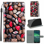 Custodia in pelle PU a vibrazione orizzontale con chiusura magnetica a disegno colorato di tensione con supporto e slot per schede, For Nokia 2.3