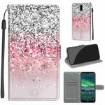 Custodia in pelle PU a vibrazione orizzontale con chiusura magnetica a disegno colorato di tensione con supporto e slot per schede, For Nokia 2.3