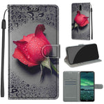 Custodia in pelle PU a vibrazione orizzontale con chiusura magnetica a disegno colorato di tensione con supporto e slot per schede, For Nokia 2.3