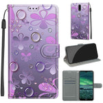Custodia in pelle PU a vibrazione orizzontale con chiusura magnetica a disegno colorato di tensione con supporto e slot per schede, For Nokia 2.3