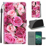 Custodia in pelle PU a vibrazione orizzontale con chiusura magnetica a disegno colorato di tensione con supporto e slot per schede, For Nokia 2.3