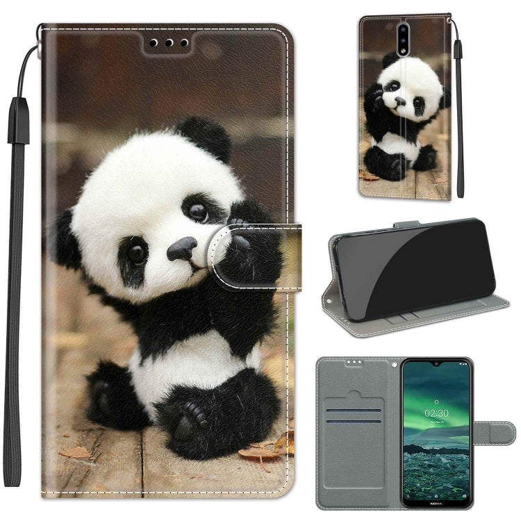 Custodia in pelle PU a vibrazione orizzontale con chiusura magnetica a disegno colorato di tensione con supporto e slot per schede, For Nokia 2.3