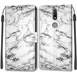 Custodia in pelle PU a vibrazione orizzontale con chiusura magnetica a disegno colorato di tensione con supporto e slot per schede, For Nokia 2.4