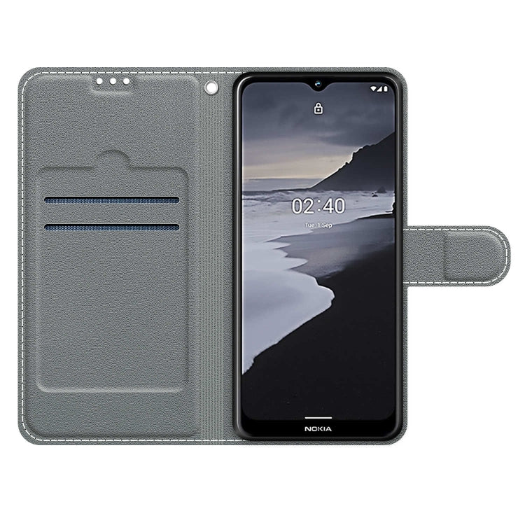 Custodia in pelle PU a vibrazione orizzontale con chiusura magnetica a disegno colorato di tensione con supporto e slot per schede, For Nokia 2.4