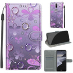 Custodia in pelle PU a vibrazione orizzontale con chiusura magnetica a disegno colorato di tensione con supporto e slot per schede, For Nokia 2.4