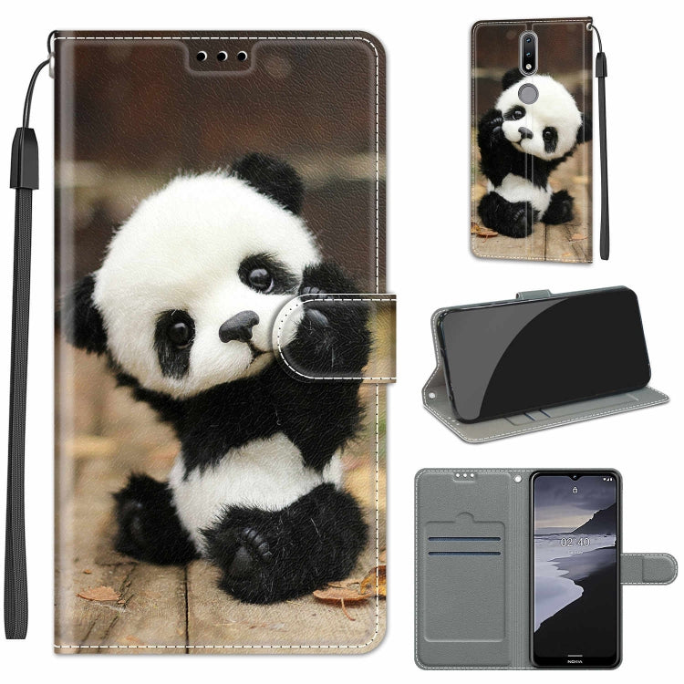 Custodia in pelle PU a vibrazione orizzontale con chiusura magnetica a disegno colorato di tensione con supporto e slot per schede, For Nokia 2.4