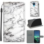 Custodia in pelle PU a vibrazione orizzontale con chiusura magnetica a disegno colorato di tensione con supporto e slot per schede, For Nokia 1.4