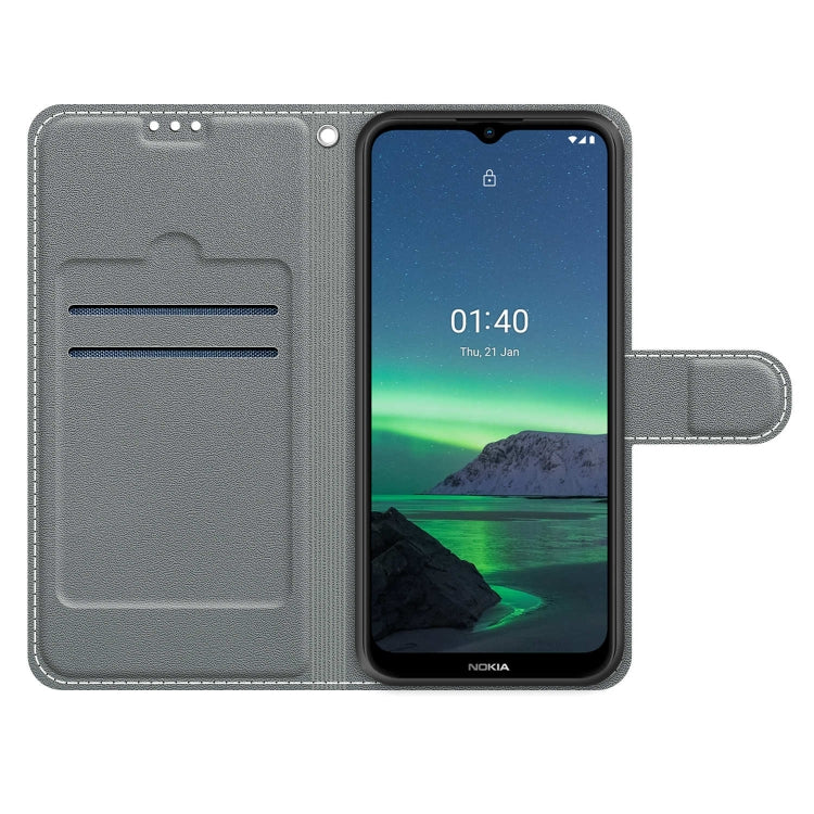 Custodia in pelle PU a vibrazione orizzontale con chiusura magnetica a disegno colorato di tensione con supporto e slot per schede, For Nokia 1.4