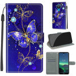 Custodia in pelle PU a vibrazione orizzontale con chiusura magnetica a disegno colorato di tensione con supporto e slot per schede, For Nokia 1.4