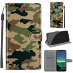 Custodia in pelle PU a vibrazione orizzontale con chiusura magnetica a disegno colorato di tensione con supporto e slot per schede, For Nokia 1.4