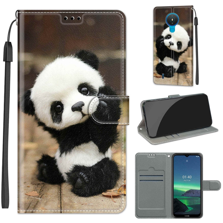 Custodia in pelle PU a vibrazione orizzontale con chiusura magnetica a disegno colorato di tensione con supporto e slot per schede, For Nokia 1.4