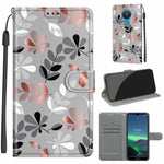 Custodia in pelle PU a vibrazione orizzontale con chiusura magnetica a disegno colorato di tensione con supporto e slot per schede, For Nokia 1.4