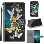 Custodia in pelle PU a vibrazione orizzontale con chiusura magnetica a disegno colorato di tensione con supporto e slot per schede, For Nokia 1.4