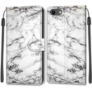 Custodia in pelle PU a vibrazione orizzontale con chiusura magnetica a disegno colorato di tensione con supporto e slot per schede, For iPhone SE 2022 / SE 2020 / 8 / 7