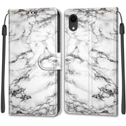 Custodia in pelle PU a vibrazione orizzontale con chiusura magnetica a disegno colorato di tensione con supporto e slot per schede, For iPhone XR