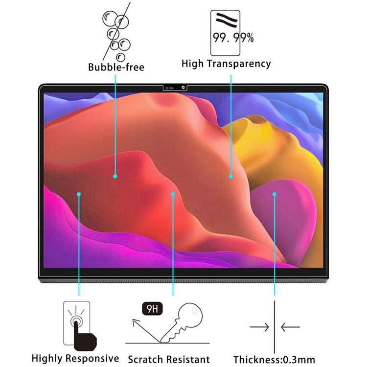 Pellicola in vetro temperato antideflagrante 9H 2.5D, For Lenovo Yoga Tab 13 (1 PC), For Huawei MatePad Pro 12.6 2021 (1 PC)