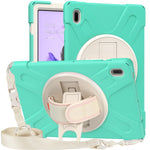 Custodia protettiva in silicone + PC con supporto e tracolla, For Samsung Galaxy Tab S7 FE 5G 12.4 T730, For Samsung Galaxy Tab S7 FE T730 / S7+ / S9+ /S8+
