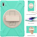 Custodia protettiva in silicone + PC con supporto e tracolla, For Samsung Galaxy Tab S7 FE 5G 12.4 T730, For Samsung Galaxy Tab S7 FE T730 / S7+ / S9+ /S8+