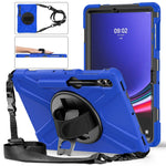 Custodia protettiva in silicone + PC con supporto e tracolla, For Samsung Galaxy Tab S7 FE 5G 12.4 T730, For Samsung Galaxy Tab S7 FE T730 / S7+ / S9+ /S8+