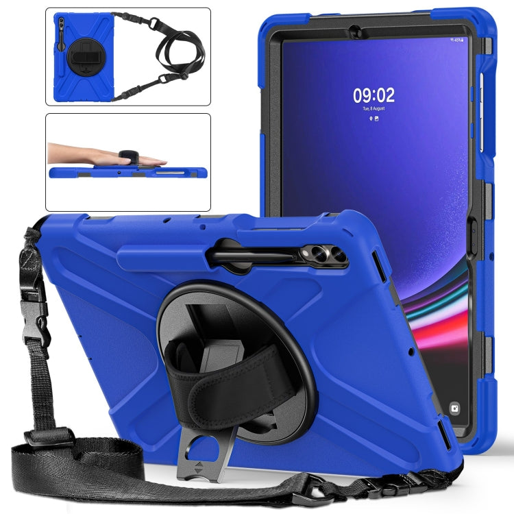 Custodia protettiva in silicone + PC con supporto e tracolla, For Samsung Galaxy Tab S7 FE 5G 12.4 T730, For Samsung Galaxy Tab S7 FE T730 / S7+ / S9+ /S8+