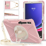 Custodia protettiva in silicone + PC con supporto e tracolla, For Samsung Galaxy Tab S7 FE 5G 12.4 T730, For Samsung Galaxy Tab S7 FE T730 / S7+ / S9+ /S8+