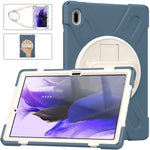 Custodia protettiva in silicone + PC con supporto e tracolla, For Samsung Galaxy Tab S7 FE 5G 12.4 T730, For Samsung Galaxy Tab S7 FE T730 / S7+ / S9+ /S8+